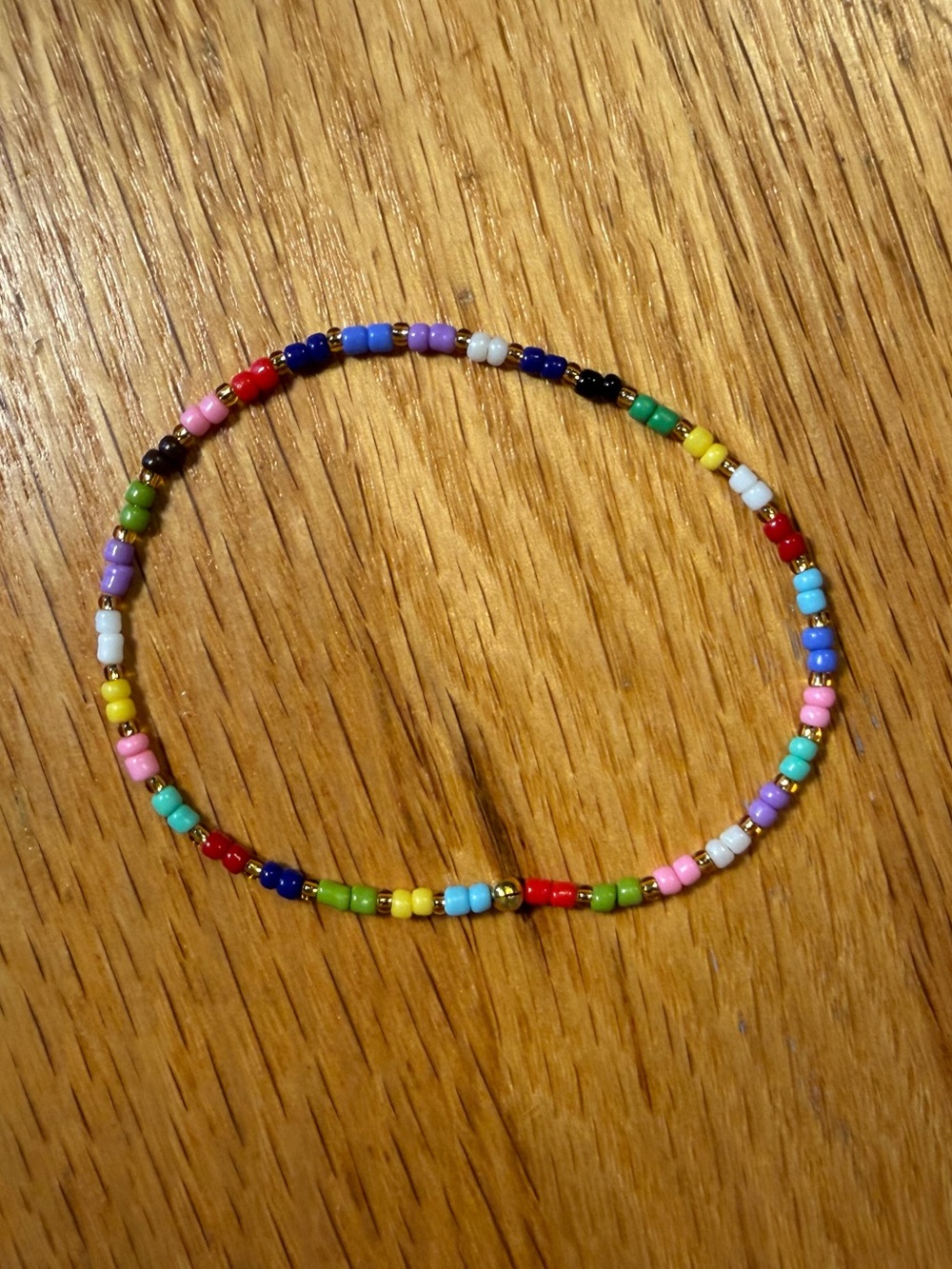 Handmade multi colored bead bracelet